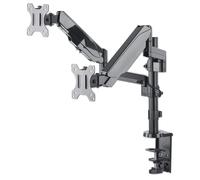 Supporto da Scrivania Doppio Monitor 17-32'' con molla a gas Nero