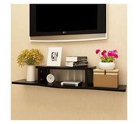 Supporto per TV flottante a parete, console multimediale per TV, montaggio a parete, libreria, vetrina fluttuante per cavi, router, telecomando, mensola per montaggio a parete (A 80 cm)