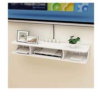 Supporto per TV galleggiante a parete Console multimediale Telaio a parete Mobile TV Rack TV Rack Set-top Box Mensola Console TV Unità di immagazzinaggio Rack Box Cavo Bianco Mensola galleggiante per