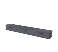 Supporto per TV galleggiante, montaggio a parete, moderno console TV lunga con porta a ribalta e spazio per soggiorno, grigio, 140 x 22 x 20 cm, elegante mobile da parete