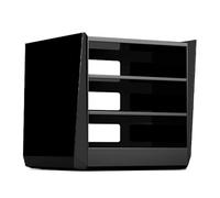 Supporto per TV multifunzione a 3 ripiani, scaffale aperto, console multimediale moderna per casa, ufficio e teatro (nero) - Soluzione per mobili elegante e versatile