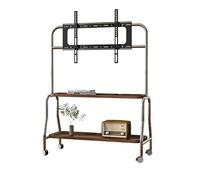 Supporto per TV portatile con ruote da 40 a 75 pollici, resistente, perfetto per camera da letto, angolo esterno e piccoli dormitori, supporta fino a 50 kg (marrone)