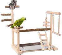 Supporto per Uccelli in Legno - Parrot Playstand, Parco Giochi per Uccelli Con S