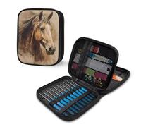 Supporto per uncinetto a forma di cavallo, per lavorare a maglia, adatto per viaggi, gite e picnic, grande capacità