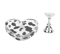 Supporto per unghie acrilico Texture mucca Supporto per punte magnetiche per unghie per la pratica e la formazione del salone di bellezza domestico (paga)