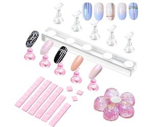 Supporto per unghie - Espositore per unghie in acrilico, pratico supporto per pittura | Set di supporti di design per parrucchiere per donne principianti, tavolo di vanità per salone di maggio