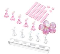 Supporto per unghie finte - espositore pratico in acrilico a forma di cuore, supporto per unghie dal design innovativo da spremere, per donne principianti, salone vanity tavolo fotografia manicure C