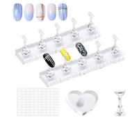 Supporto Per Unghie Press On Espositore da Pratica in Acrilico | Set di Supporti per Design Unghie per Salone per Principianti Donne Trucco Toeletta Salone Fotografia Collezione Manicure
