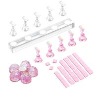 Supporto Per Unghie Press On Espositore da Pratica in Acrilico | Set di Supporti per Design Unghie per Salone Per Donne, Principianti, Salone, Casa, Tavolo da Toeletta, Manicure, Fotografia