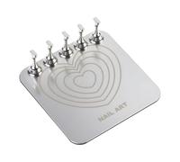 Supporto per unghie staccabile a forma cuore con base in lega con gancio magnetico per supporto in lega per dimostrazione manicure per esposizione in salone e pratica artistica