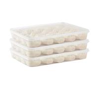 Supporto Per Uova-3 Sale Antiaderenti Con Coperchio | 3 Grandi Scomparti Impilabili | Grande Scatola Impilabile Con Coperchio | Organizzatore Di Uova, Contenitore Di Stoccaggio Per Ravioli | Per Il Fr