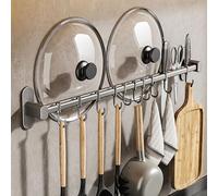 Supporto per utensili da cucina, Portautensili da cucina con ganci da parete, grigio/bianco, diverse misure(Grey,10Hook)