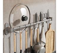 Supporto per utensili da cucina, Portautensili da cucina con ganci da parete, grigio/bianco, diverse misure(Grey,8Hook)