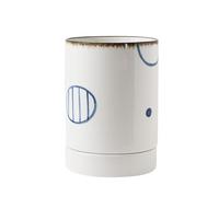 Supporto per utensili da cucina, Portautensili in ceramica con grande capacità, dipinto a mano, multicolore, vassoio di drenaggio, organizer for il piano di lavoro(C)