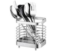 Supporto per utensili da cucina, Scolapiatti quadrato in acciaio inox for posate, coltelli e posate, multicolore, diverse misure(Metallic,S)