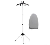 Supporto per vaporizzatore per indumenti, telescopico, regolabile, con gancio girevole a 360° e clip per pantaloni, gonne, palo pieghevole portatile in alluminio per palmare (nero)