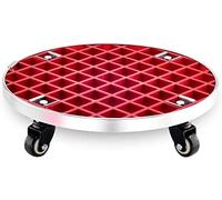 Supporto per vasi da Fiori Robusto con Ruote - Grande Carrello portafiori in Metallo, Vassoio portafiori Mobile per Giardini, Carrello portavasi Rosso, portavasi Resistenti