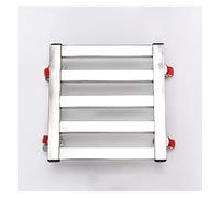 Supporto per vasi Quadrati per Piante ad Alta Resistenza con Ruote - Carrello portafiori in Metallo per Uso Interno/Esterno, Vassoio portaoggetti con Ruote da 25 cm, Finitura Argento