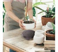 Supporto per vaso circolare in legno, base per teiera in legno, espositore