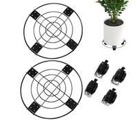 Supporto per vaso da fiori - Supporto con ruote | Piantatrice 2 x Piantatrice carrello pesante, portante a rotelle con ruote, piattaforma per balcone, giardino, camera da letto, sale
