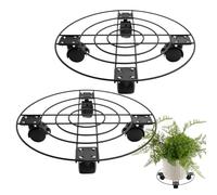 Supporto per vaso da fiori - Supporto con ruote | Piantatrice 2 x Piantatrice carrello pesante, portante a rotelle con ruote, piattaforma per balcone, giardino, camera da letto, sale