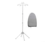 Supporto per vestiti per vaporiera con tre aste regolabili, gancio multifunzione per stirare e curare l'indumento in modo efficiente (grigio)