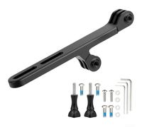 Supporto per videocamera di azione a doppia testa in alluminio CNC per bicicletta, supporto per computer sotto la staffa della barra, per attrezzatura sportiva da ciclismo, colore nero