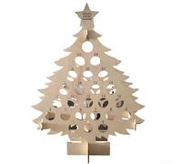 Supporto per vino in legno incompiuto per albero di Natale Forma DIY(2) | A forma di albero festivo, può contenere mini bottiglie, legno liscio, facile da montare, perfetta decorazione per le vacanze