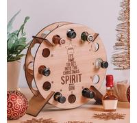 Supporto per vino in legno non finito per albero di Natale Forma DIY(1) | A forma di albero festivo, può contenere mini bottiglie, legno liscio, facile da montare, perfetta decorazione per le vacanze