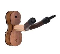 Supporto per violino in legno con gancio per arco Supporto per violino a parete Base in legno accessori per violino (Color : Camel)