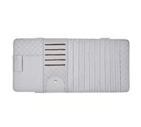 Supporto per visiera parasole, custodia per parasole per auto in pelle PU organizer per CD/occhiali/porta patente di guida per auto(grigio)