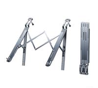 Supporto per volante in alluminio per computer portatile, design pieghevole, cinque opzioni di altezza e pulsanti di bloccaggio sicuri per una configurazione stabile nel veicolo per il lavoro (grigio)