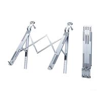 Supporto per volante in alluminio per computer portatile, design pieghevole, cinque opzioni di altezza e pulsanti di bloccaggio sicuri per una configurazione stabile nel veicolo per il lavoro (argento