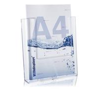 Supporto per volantini, formato A4, da parete, per volantini, in acrilico trasparente, formato DIN A4
