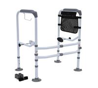 Supporto per WC con Supporto per WC,Antiscivolo Supporto con Cinghia di Fissaggio per WC,Altezza e Larghezza Regolabili per Anziani,Capacità di Carico Fino a 150 kg