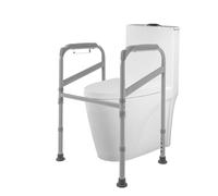 Supporto per WC, corrimano e poggiapiedi, per WC, altezza 65 - 86 cm, 200 kg, telaio di sicurezza per WC anziani, disabili e donne incinte