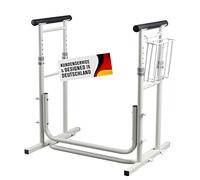 Supporto per WC mobile, altezza regolabile, antiscivolo, con cestino, supporto per WC, per il bagno, molto stabile, maniglia di supporto