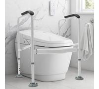 Supporto per WC, supporto per WC, ringhiera di sicurezza per WC, telaio regolabile con corrimano antiscivolo, per anziani, donne incinte, disabili