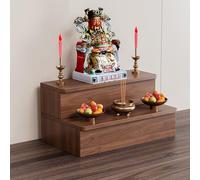 Supporto personalizzabile per statua di Buddha, stile cinese, dio della ricchezza, santuario, tavolo da altare per meditazione e decorazione domestica, mensola in legno a pagoda