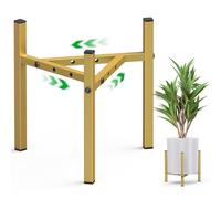 Supporto Piante, Porta Piante da Interno, Regolabile Porta Fiori, Espositore Fiori, Scaffale Piante Metallico per 8"-12" Piante in Vaso, Soggiorno Decorativo(Pianta Non Inclusi)-Oro-1pcs