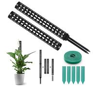 Supporto Piante Rampicanti, 2 Pezzi Palo Totem Bastone Muschio Monstera Sostegno per Piante da Arrampicare Cocco in Plastica Palo per Piante Aiuto Giardino con Etichette per piante, Nero 50cm