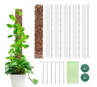 Supporto Piante Rampicanti, 6 Pezzi Palo per Piante Interno 61 cm, Sostegno Bastone per Piante da Arrampicare Cocco in Plastica Totem Muschio Monstera Palo per Piante Aiuto Giardino
