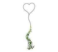 Relaxdays Supporto per Piante Rampicanti da Giardino, Traliccio a Cuore, Sostegno per Edera, 147x38 cm, Metallo, Nero, Acciaio