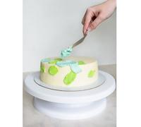 Supporto Piatto Girevole Gira Ruota Torta Rotante 28cm + Spatole per Decorazione