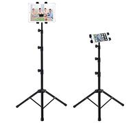 Supporto pieghevole da terra treppiede per tablet iPad, iPad Mini e altri entro 17,8 cm - 25,4 cm (7"-10"), custodia da trasporto inclusa.