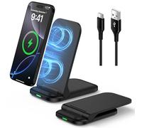 Supporto pieghevole Google Pixel Wireless Charger Stand, 15 W, ricarica wireless veloce, stazione di ricarica induttiva per Google Pixel 10 Pro 9a 8 7 6 5/Galaxy S25 Ultra S24 S23 S22 S21 S20 Z Flip 7