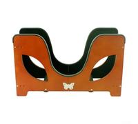 Supporto pieghevole in legno per chitarra acustica, chitarra elettrica, banjo, con punti di contatto protetti in silicone e quattro slot di archiviazione per plettro (D)