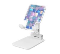 Supporto pieghevole per telefono cellulare con motivo a lamina iridescente Aqua Tones ad angolo regolabile in altezza Supporto per cellulare portatile da tavolo compatibile con tutti gli smartphone