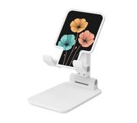 Supporto pieghevole per telefono cellulare con tre petali di fiori ad angolo regolabile in altezza Supporto per cellulare portatile da tavolo compatibile con tutti gli smartphone bianco