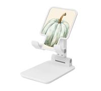 Supporto pieghevole per telefono cellulare con zucca acerba ad acquerello angolo regolabile altezza desktop portatile cellulare culla compatibile con tutti gli smartphone bianco